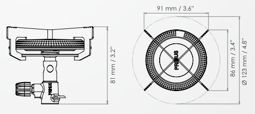 Afmetingen van de Mimer Stove Primus